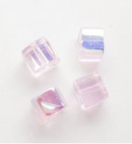 Glass Cubes 4mm ~ Pink AB
