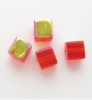 Glass Cubes 4mm ~ Red AB