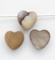 MOP Shell Hearts 10mm ~ Brown