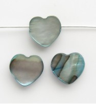 MOP Shell Hearts 10mm ~ Green