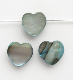 MOP Shell Hearts 10mm ~ Green