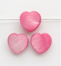 MOP Shell Hearts 10mm ~ Pink