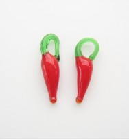 Glass Chilli Charms 15mm