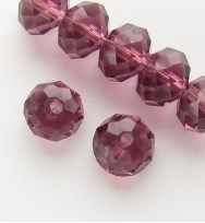 Faceted 8x6mm Abacus Glass Beads ~ Crimson