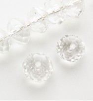 Faceted 8x6mm Abacus Glass Beads ~ Crystal