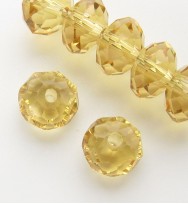 Faceted 8x6mm Abacus Glass Beads ~ Yellow