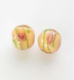 Lampwork 12mm Round Beads ~ Dark Yellow