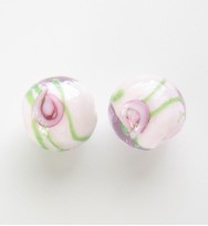 Lampwork 12mm Round Beads ~ Pink