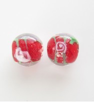 Lampwork 12mm Round Beads ~ Red
