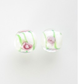 Lampwork 12mm Round Beads ~ White