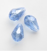 Crystal Glass 11mm Faceted Teardrops ~ Blue