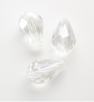 Crystal Glass 11mm Faceted Teardrops ~ Crystal