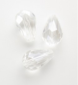 Crystal Glass 11mm Faceted Teardrops ~ Crystal
