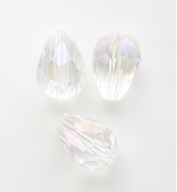 Crystal Glass 11mm Faceted Teardrops ~ Crystal AB