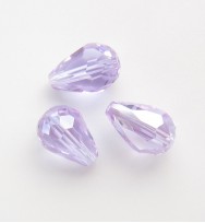 Crystal Glass 11mm Faceted Teardrops ~ Light Purple