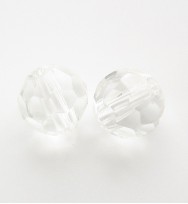 Faceted Round 10mm Glass Beads ~ Crystal