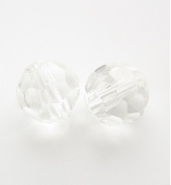 Faceted Round 10mm Glass Beads ~ Crystal