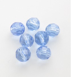 Faceted Round 6mm Glass Beads ~ Blue
