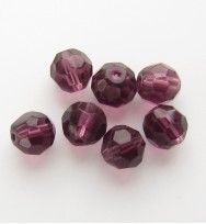 Faceted Round 6mm Glass Beads ~ Crimson