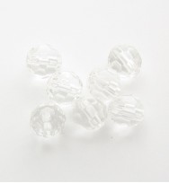 Faceted Round 6mm Glass Beads ~ Crystal