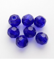 Faceted Round 6mm Glass Beads ~ Dark Blue