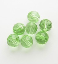 Faceted Round 6mm Glass Beads ~ Light Green