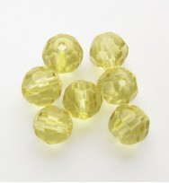 Faceted Round 6mm Glass Beads ~ Light Yellow