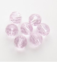 Faceted Round 6mm Glass Beads ~ Pink