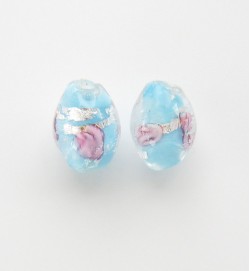 Lampwork 10mm Oval Beads ~ Blue