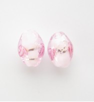 Lampwork 10mm Oval Beads ~ Pink