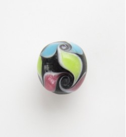 Lampwork Beads 12mm ~ Black Blue