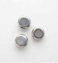 Flat Round 6mm Glass Beads - Silver