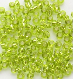 Seed Beads 11/0 Silver Lined Lime