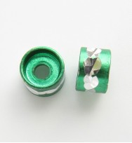 Aluminium Tube Bead 6x4mm ~ Green
