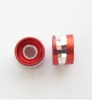 Aluminium Tube Bead 6x4mm ~ Red