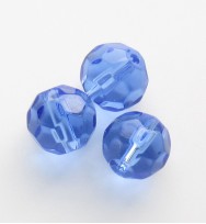 Faceted Round 8mm Glass Beads ~ Blue