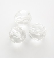 Faceted Round 8mm Glass Beads ~ Crystal