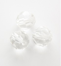 Faceted Round 8mm Glass Beads ~ Crystal