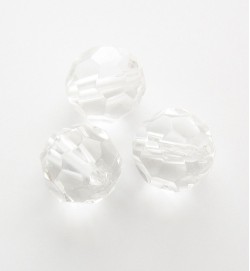 Faceted Round 8mm Glass Beads ~ Crystal