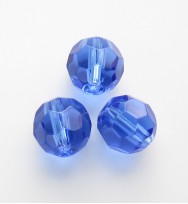 Faceted Round 8mm Glass Beads ~ Dark Blue