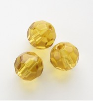 Faceted Round 8mm Glass Beads ~ Dark Yellow