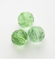 Faceted Round 8mm Glass Beads ~ Green