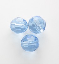 Faceted Round 8mm Glass Beads ~ Light Blue