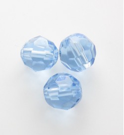 Faceted Round 8mm Glass Beads ~ Light Blue