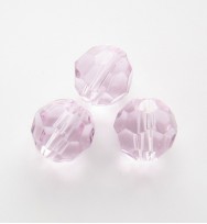 Faceted Round 8mm Glass Beads ~ Pink