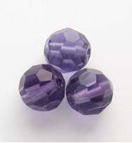 Faceted Round 8mm Glass Beads ~ Purple