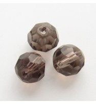 Faceted Round 8mm Glass Beads ~ Smoke
