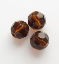 Faceted Round 8mm Glass Beads ~ Toffee
