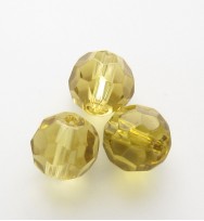 Faceted Round 8mm Glass Beads ~ Yellow