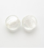 Silver Foil 12mm Flat Round ~ White
